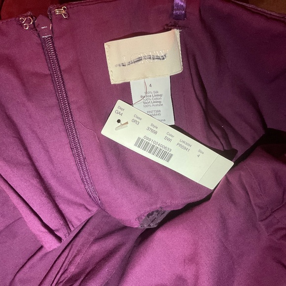 👾 NEW 4 JCrew MIKA short dress bridesmaid formal purple Taffeta Small Strapless - Picture 4 of 6